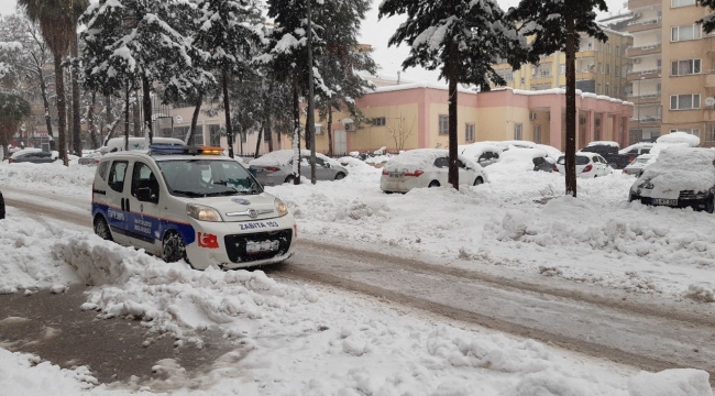 İslahiye'de yoğun kar yağışı