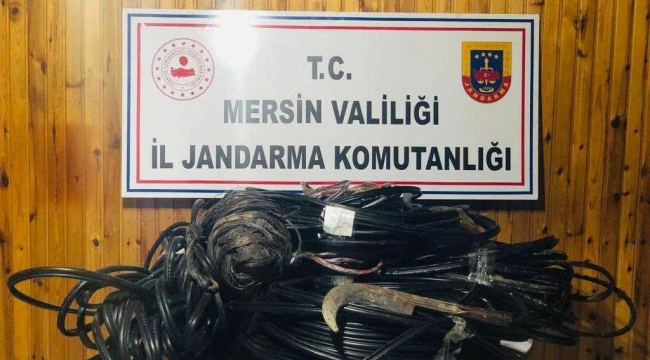 Mersin'de kablo hırsızlığı yapan 3 şüpheli tutuklandı