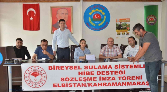 Elbistan'da 4,6 milyon liralık hibenin sözleşmeleri imzalandı