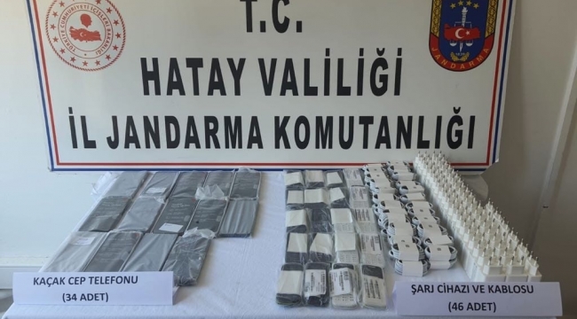 Hatay'da 34 adet kaçak cep telefonu ele geçirildi