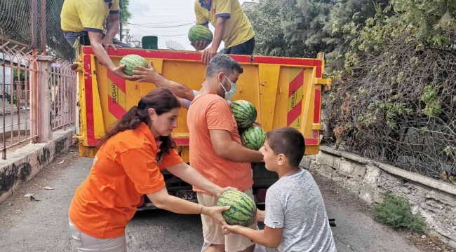 Tarsus Belediyesi, halka 6 ton karpuz dağıttı