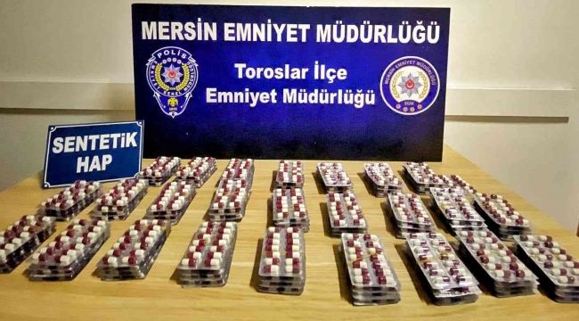 Mersin'de bin 412 sentetik ecza maddesi ele geçirildi