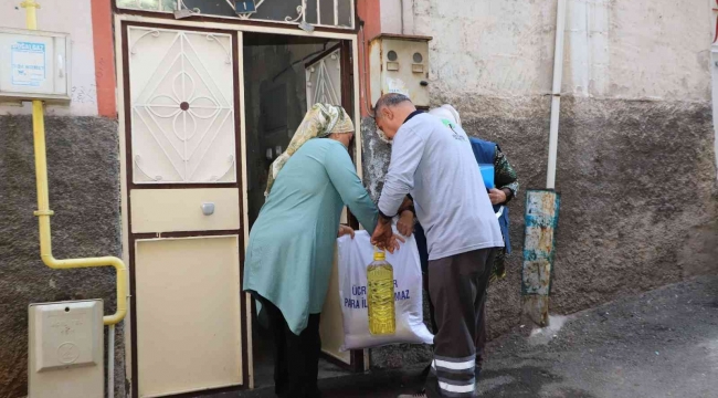 Şehitkamil'de dar gelirli ailelere gıda yardımı