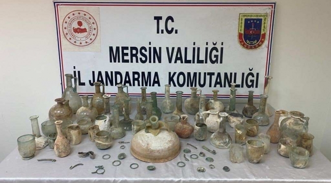 Mersin'de Roma dönemine ait 120 tarihi eser ele geçirildi