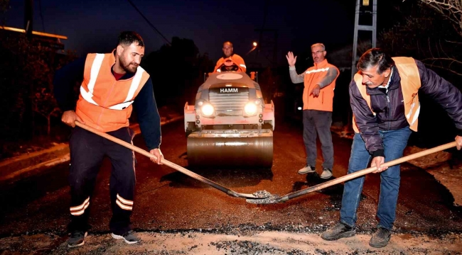 Gülnar'da yol yapım çalışmaları sürüyor