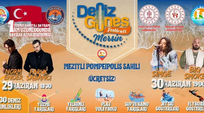 Mersin'de Deniz ve Güneş Festivali düzenleniyor