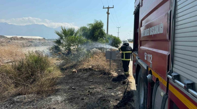 Arsuz'da otluk yangını söndürüldü