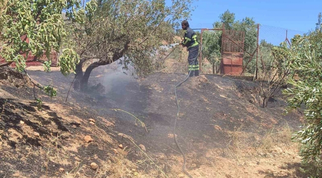 Belen'de çıkan bahçe yangınını itfaiye ekipleri söndürdü