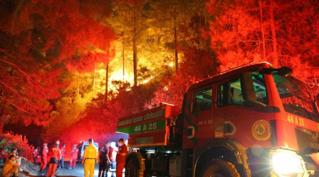 Kahramanmaraş'taki orman yangınına gece müdahalesi