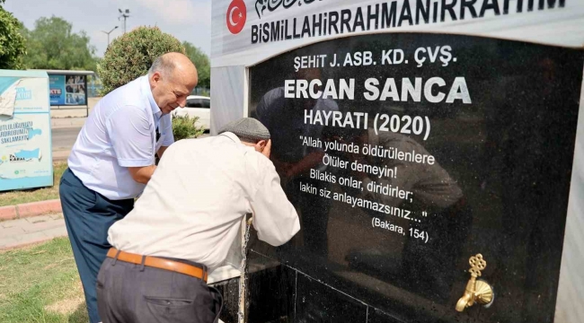 Şehidin anısına yaptırılan ve tahrip edilen hayrat çeşmesi Demirçalı'nın talimatıyla yenilendi