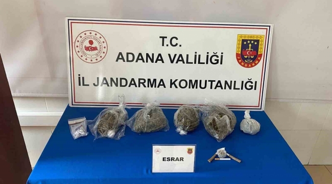 Adana'da 2 kilo 700 gram esrar ele geçirildi