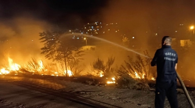 Asi nehri kenarında çıkan yangın söndürüldü