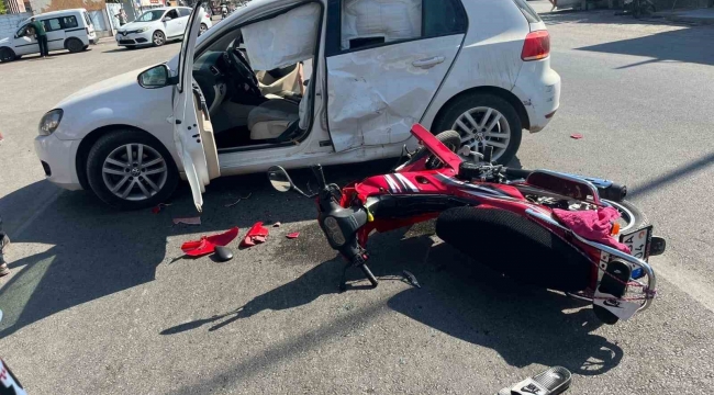 Hatay'da otomobil ile motosiklet çarpıştı: 2 yaralı