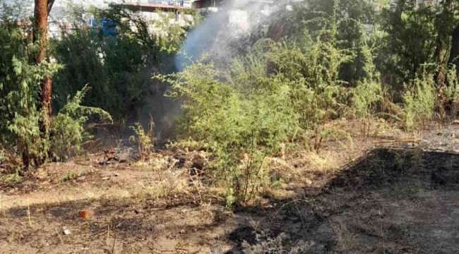 İskenderun'da bahçede çıkan yangın söndürüldü