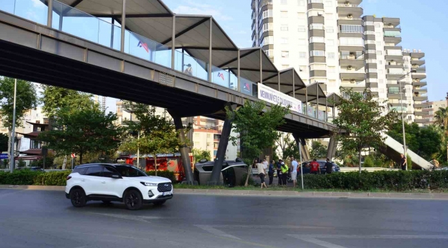 Takla atan otomobilin sürücüsü yaralandı