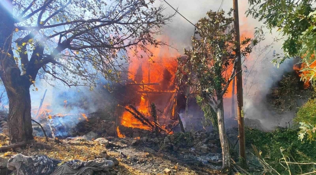 Mersin'de çıkan yangında bir ev kül oldu