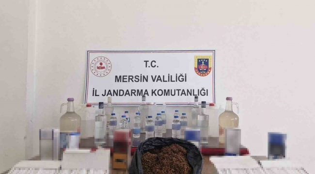 Mersin'de kaçak makaron ve sahte içki ele geçirildi