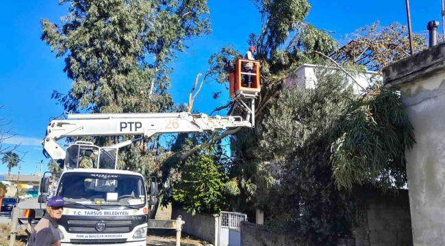 Tarsus'ta yağış sonrası yaşanan olumsuzluklar gideriliyor