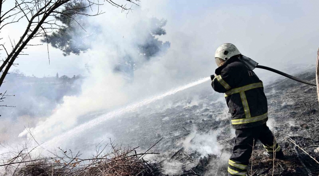 İskenderun'da bahçe yangını