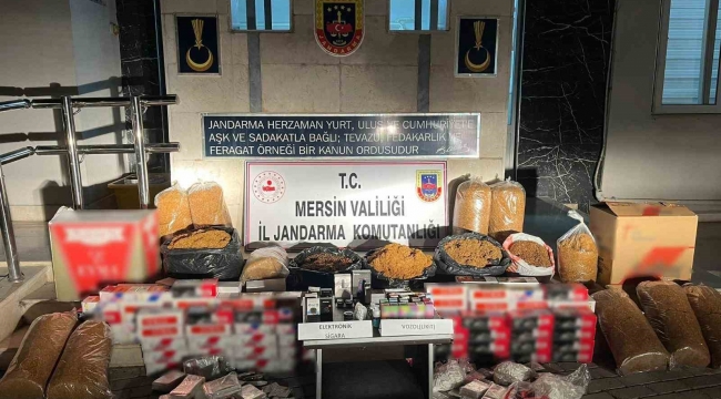 Mersin'de kaçak 34 bin adet makaron ele geçirildi