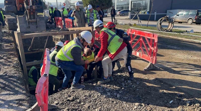 Osmaniye'de altyapı çalışmasında göçük ve baygınlık tatbikatı gerçekleştirildi