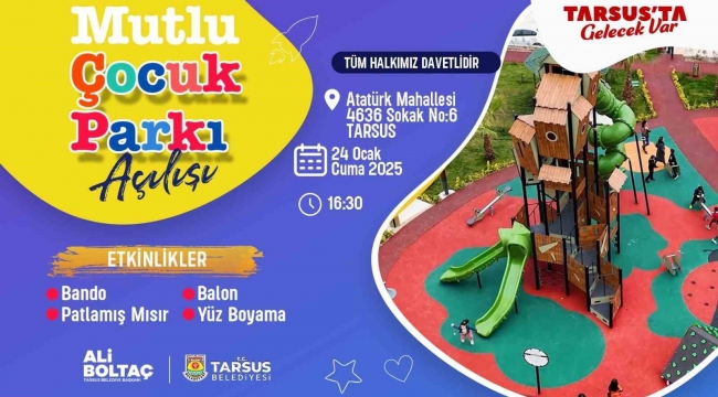 Tarsus'ta 'Mutlu Çocuk Parkı' açılıyor