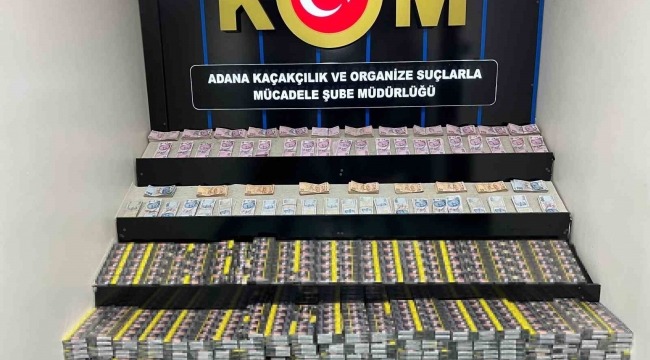 Adana'da 7 bin 335 paket kaçak sigara ele geçirildi, 520 bin TL'ye el konuldu