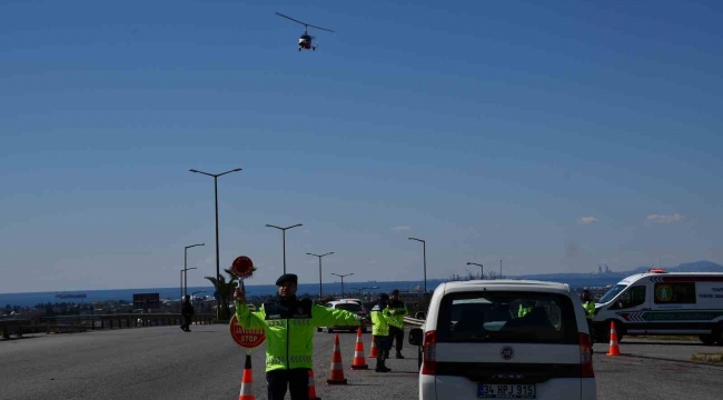 Hatay'da Cayrokopter ile trafik denetimi